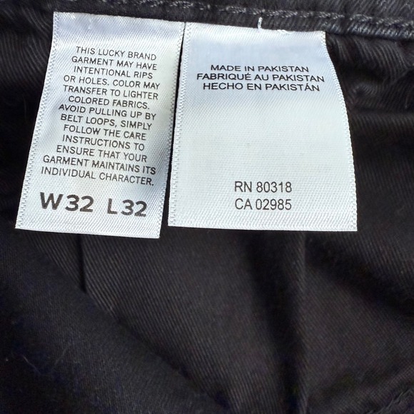 Lucky Brand Mens 412 Athletic Slim Jeans Black Wash Size 32x32 - Picture 6 of 9